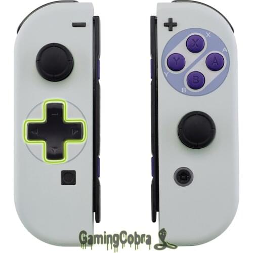 EXtremeRate SNES Style Soft Touch Controller Housing (D-Pad Version) with Full Set Buttons for Nintendo Switch JoyCon