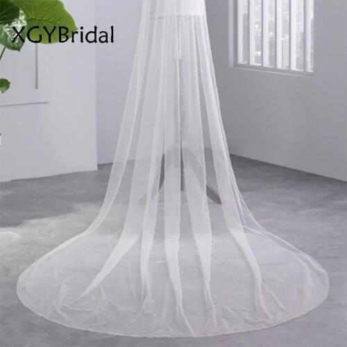 New Arrival Bridal Veil Long One Layer Lace Edge White Cathedral Veil with Free Comb Wedding Accessory for Bride