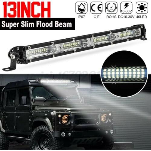 Single Row 13" Slim Offroad Car LED Work Light Bar 60W Flood Beam 12inch LED Bars for Truck SUV ATV 4X4 Fog Driving Lamp