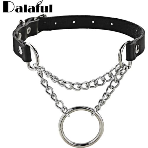 Choker Necklace PU Leather Chain Goth Gothic Punk Statement jewelry Cosplay Anime Cool Girls Collar For Women X623