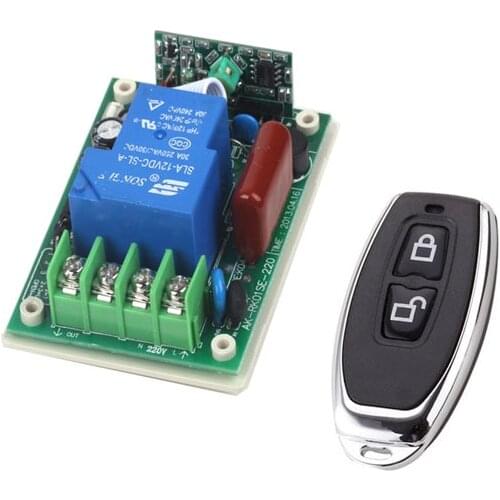 Remote Control Switches AC 220V 30A Relay Receiver Metal Transmitter Motor LED Water-Pump Wireless Switch 315/433 Learning Code