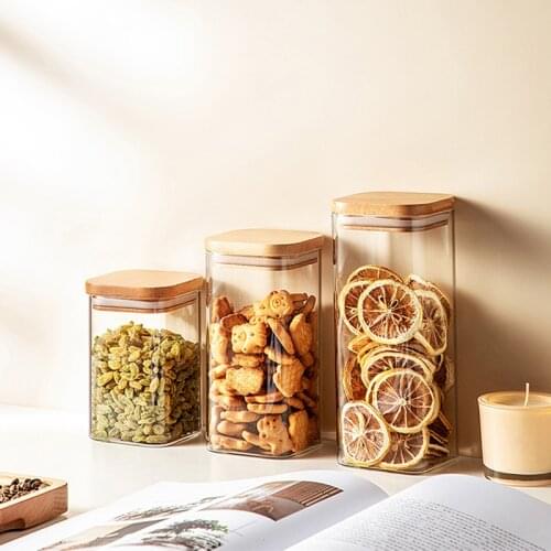 Glass Storage Bottle Storage Sealed Cans Tea Dried Fruits Grains Bottles Cans Thickened Large-capacity Kitchen Household