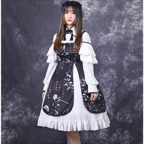 Chinese style Lolita JSK dress retro dark gothic dress Cos Loli tea party sweet Princess Dress Vestidos