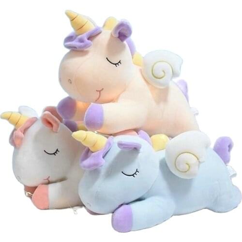 Super Soft Adorable Unicorn Stuffed Animals Dolls Plush Toy Rainbow Horse Flying Wings Fat Unicorn Stuffed Pillow Kids Girl Gift