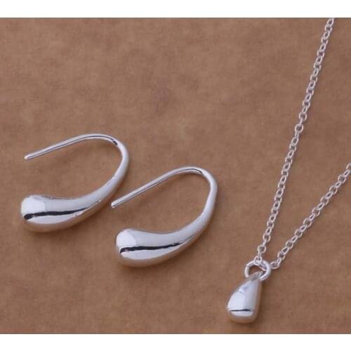 Silver plated Jewelry Sets Earring 172 + Necklace 681 /anqajexa dmoamdva AS092