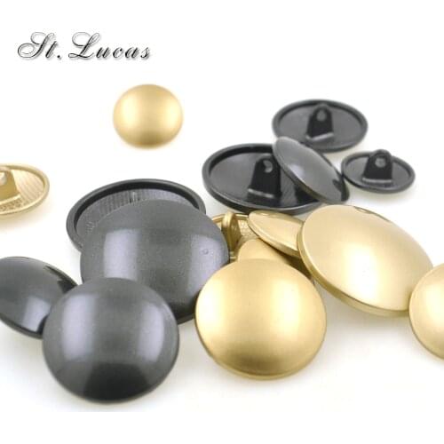 New fashion sewing button 10pcs/lot snap buttons matt gold black round plane metal button T-shirt suit overcot buttons DIY