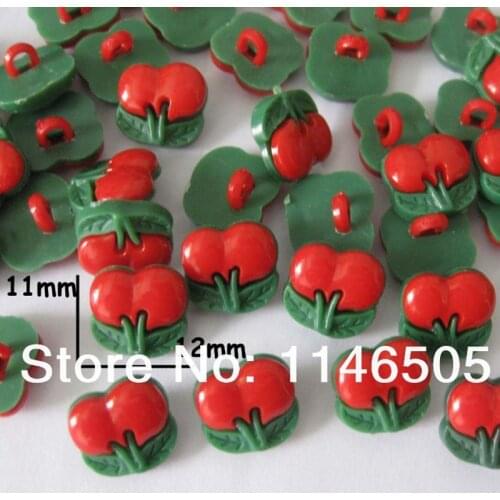 100pcs Nylon Button Fasteners 11mm*12mm Mixed Buttons Kawaii Red Strawberry Shaped Sewing Buttons Children Accessories ZK0245