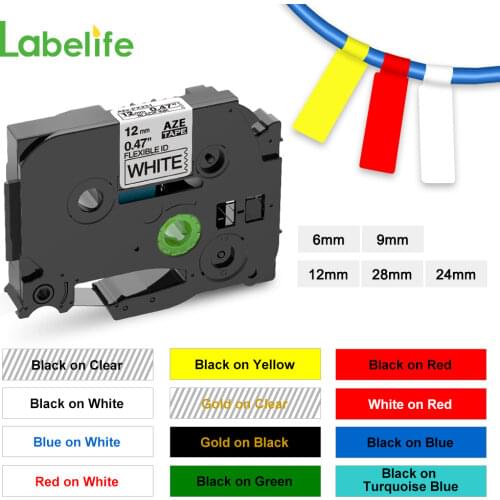 Multicolor TZe-FX231 Flexible Cable Label Tapes tze tape Replace for Brother p-touch printer Flexible label tze-fx231 tzefx231