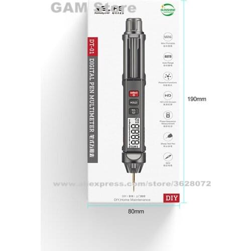 RELIFE DT-01 Digital Multimeter 3in1 Pen-Type Auto Lntelligent Sensor Pen NonContact Voltage Tester Phase Sequences Meter Probe