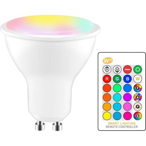 AC 85-265V RGB Led Lamp RGBW/RGBWW GU10 Led Spotlight Min Energy Saving Light With Memory 110V/220V 8W 10W Remote Controller