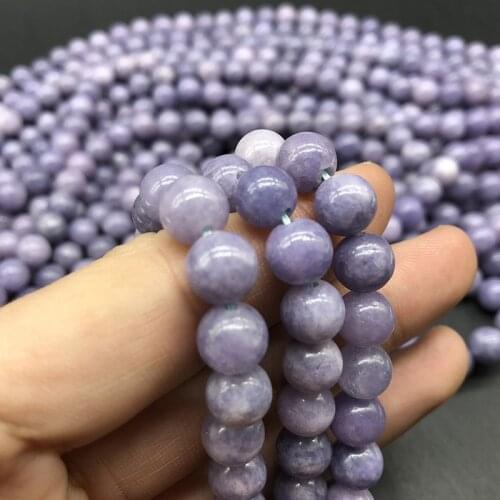 1 Strand Natural Lavender Calcedony Beads Romantic Round Spacer Jewelry Accessories Women Bracelet Findings DIY Decoration Beads