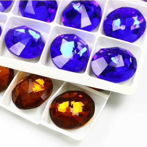 Big Size Round Shape Crystal Rhinestone Pointed Back Rhinestone Glass StonesK9 Crystal For Jewelry Making Craft DIY Garment Gift