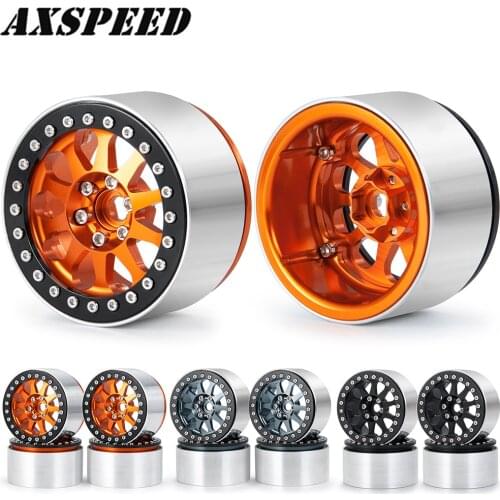 AXSPEED 2.2" Wheel Hub Metal Beadlock Wheel Rims Extended Width 35mm for 1:10 Axial Wraith 90048 RR10 RC Car Wheels Parts