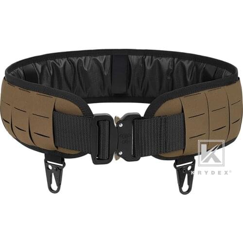 KRYDEX 2 in 1 Tactical Low Profile Modular Padded Belt 1.75"*3" Inner &Outer Laser MOLLE Orion Shooting Patrol Belt Coyote Brown