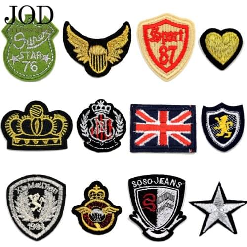 JOD Personalized Badge Embroidery SMALL Clothes Patches Iron on Jacket Mini Decorative Fabric Stickers for Clothing Aplique
