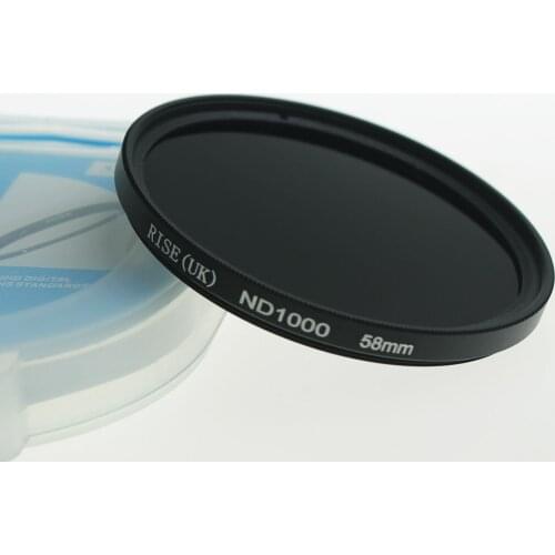 RISE 58mm slim Neutral density optical grade ND ND1000 filter for digital camera lens DV