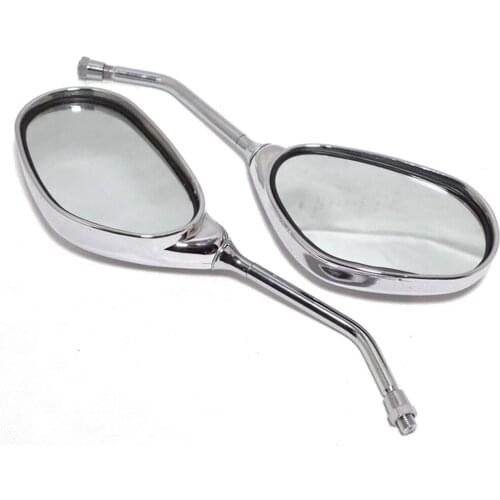 E0147 Motorbike Backup Mirror Universal Accessories for Honda HJ125 10MM Motorcycle Rearview Side Mirror Silver