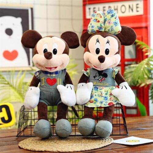 50-120cm 1 Pair Dress Mickey Mouse Minnie Cartoon Stuffed Plush Dolls Toy For Girl Children Birthday Christmas Gift,Wedding Gift