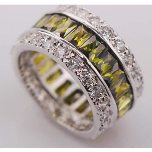 Peridot Women 925 Sterling Silver Ring F680 Size 6 7 8 9 10