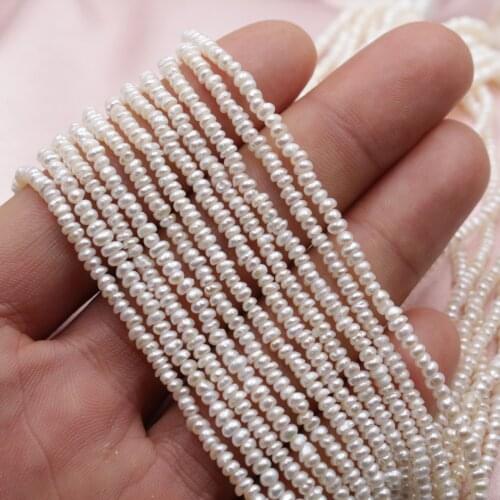 1 Strand Mini Baroque Pearl Beads 2-3mm Small Irregular White Natural Freshwater Pearl Beads DIY Jewelry for Choker Necklace