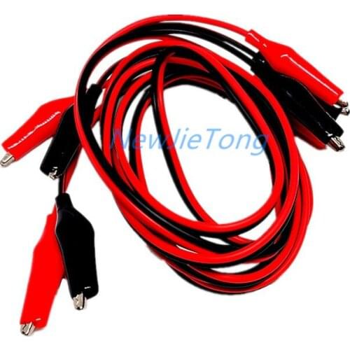 1pc Alligator Clips 35MM Electric DIY Test Leads Double-ended Crocodile Test Clips red black Electrical Roach Jumper Wire 1M