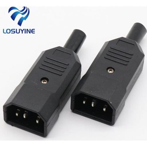 1 pcs 2017New Wholesale Price 10A 250V Black IEC C13 Male Plug Rewirable Power Connector 3 pin ac Socket
