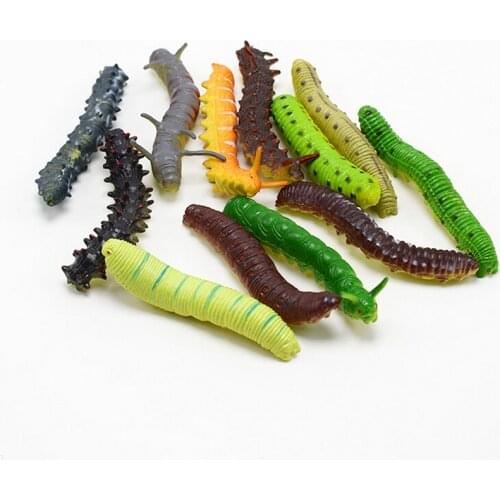 12pcs/set Creativity Simulation Caterpillar Funny Practical Jokes Prank Toys Insect Educational Trick Toy