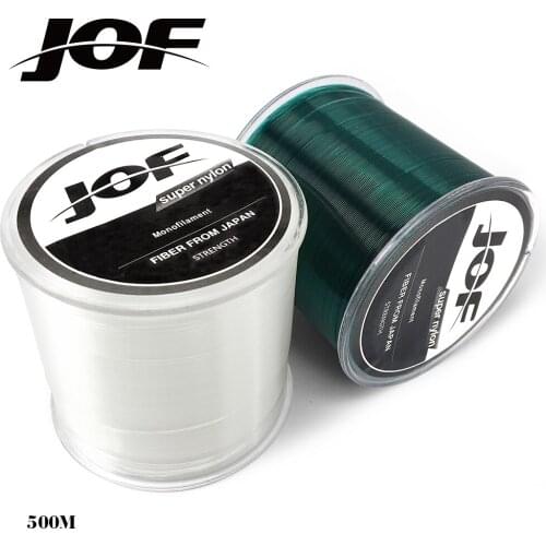 2PCS JOF Nylon Fishing Line 500m Extreme Strong Monofilament Fishing Line for 5 LB-30 LB