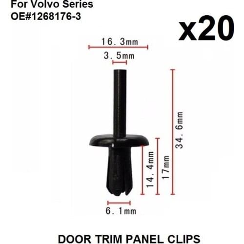 20x For Volvo For Land Rover Defender 90/110 Wheelhouse Cover Clip Plastic 6mm hole