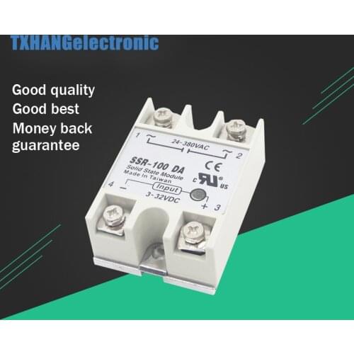 24V-380V 100A 250V SSR-100 DA Solid State Relay Module 3-32V DC To AC diy electronics