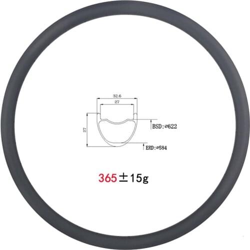 365g 29er MTB XC AM 33mm tubeless clincher carbon rim hookless 29 inch 27mm depth mountain bike rims UD matte 24 28 32 holes