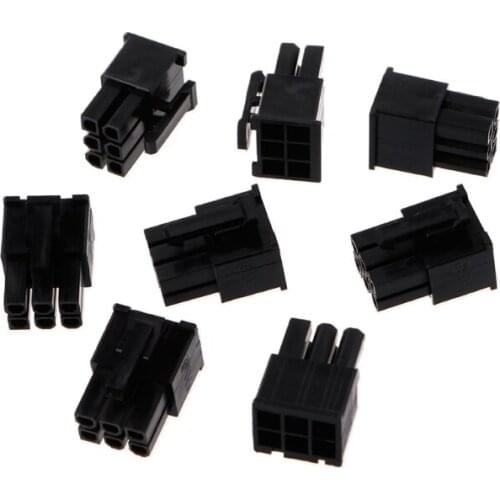 50 Pcs 4.2mm 6P 6 Pin Male Power Connector For PC Computer PCI-E Plastic Shell