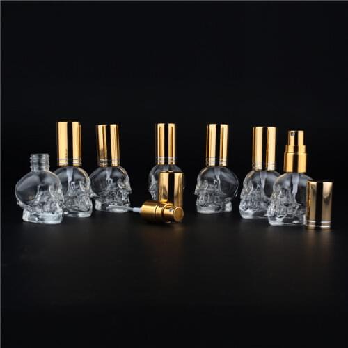 8ML skull sprayed color perfume glass spray bottle Portable travel trial sample glass bottle