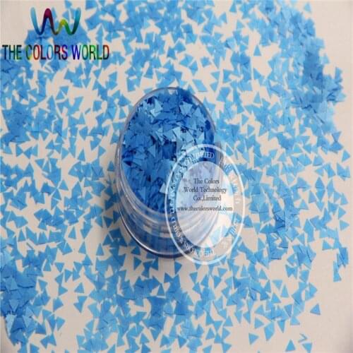 IN-F Solvent Resistant Neon Blue Color Triangle Shape Glitter for Nail Polish and DIY decoration 1Pack =50g