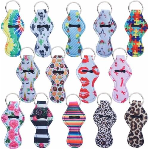 Chapstick Holder Keychain Neoprene Lip Balm Keychain Holder Lightweight Portable Pouch Christmas Gift Womens Fashion Accessorie