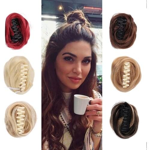 DIANQI Most beautiful donur chignon hair synthetic female plumes Jiu bun cover wig for women