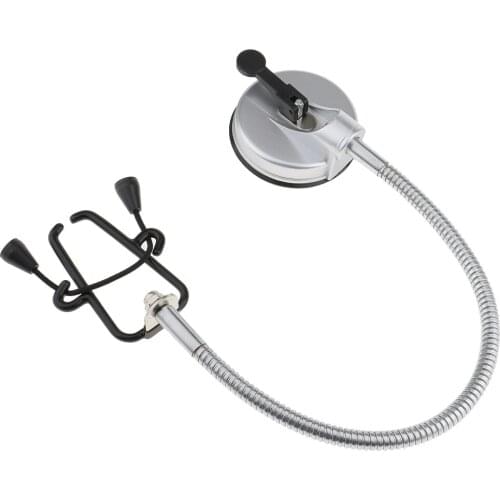 HANDS FREE Heavy Duty Stainless Steel Hair Dryer Holder Stand Rack with Sucker 360 Degree Rotatable