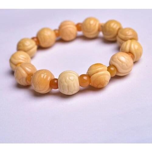 JoursNeige Myanmar Yellow Natural Stone Bracelet Noble for Women Men Gift Turtle Shell Shape Beads Hand Row Fashion Jewelry