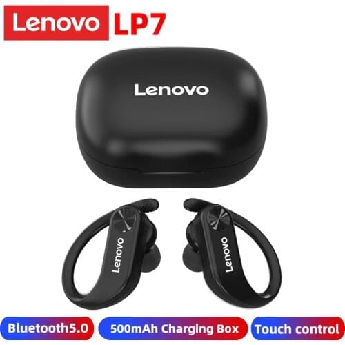 Lenovo LP7 TWS Wireless Earphone Bluetooth Handfree Headphone Dual Stereo Bass IPX5 Waterproof Headsets with Mic Charging Box