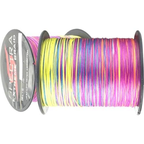 AS 12 Strands Multicolor Lure Line 100M 300M 500M 1000M PE Braided Wire Multifilament Weaving Net Fishing Line Fishing Tackle