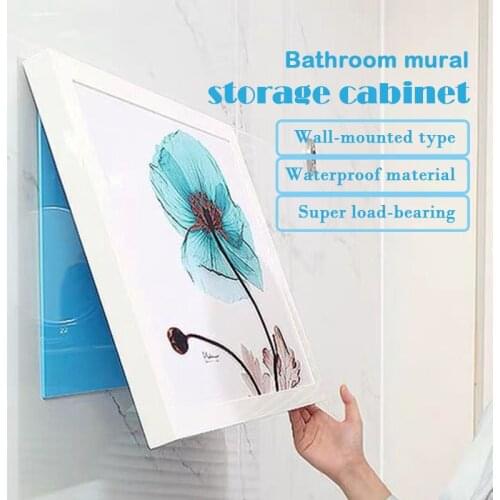 Bathroom Wall-mounted type Clothes rack mural storage cabinet Foldable storage rack for toilet Free punch storage box