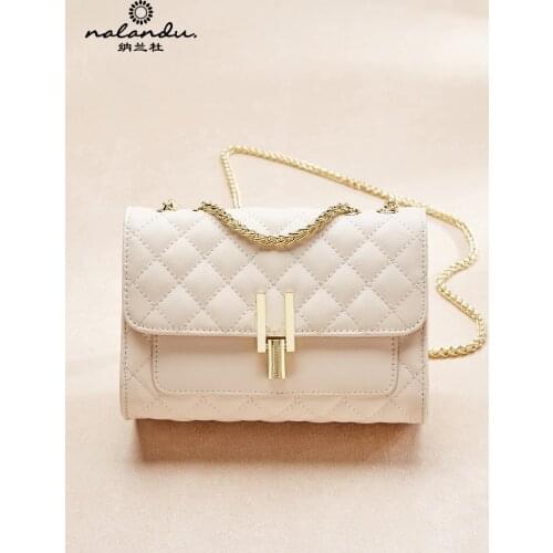 2021 new fashion leather womens bag 2021 net red chain slanted bag Xia Bai set shoulder bag