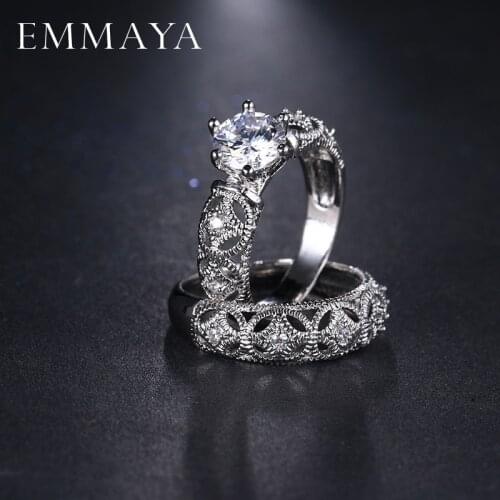 EMMAYA New Arrival Beautiful Wedding Ring AAA Zircon with Micro Paved Clear Zircon Ring for Women