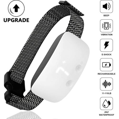 Anti Bark Dog Collar IP67 Electric Shock Vibration Beep No Barking Auto Training Collar For Dogs Rechargeable Dog Accessories