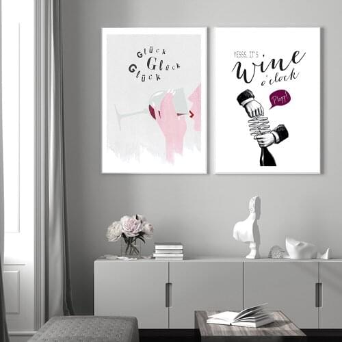 Open Wine Poster and Print Nordic Style Simple Quote Painting on The Wall Decor for Home HD Image