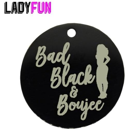 Ladyfun Afro Woman Stainless Steel Charms- Bad Black & Boujee Charm for jewelry making