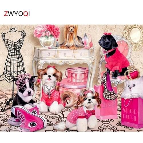 Full Round Diamond painting Dog shoes vase DIY 3D Diamond mosaic Dog Full Square Diamond embroidery Cross stitch Dog shoes vase