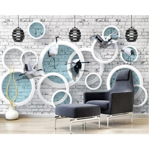 Custom 3D modern minimalist brick crane wallpaper,living room dining room TV background sofa wall bedroom mural papel de parede