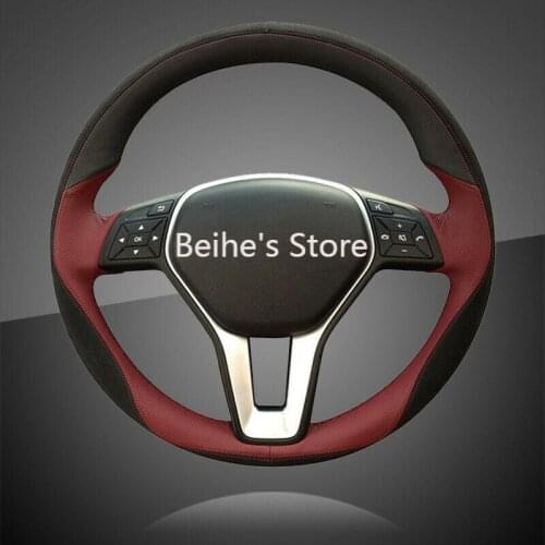 Hand Stitched Auto Braid On The Steering Wheel Cover for Benz A-Class 2013-2015