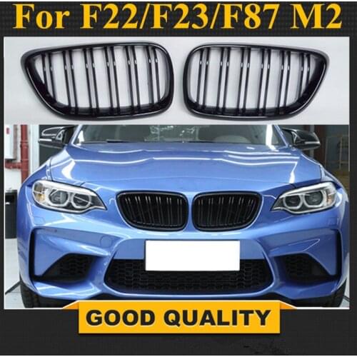 1 Pair Gloss Black Car Front Bumper Kidney Grill Grilles for 2 Series F22 F23 F87 M2 Car Styling Auto Accessory Bumper Grilles